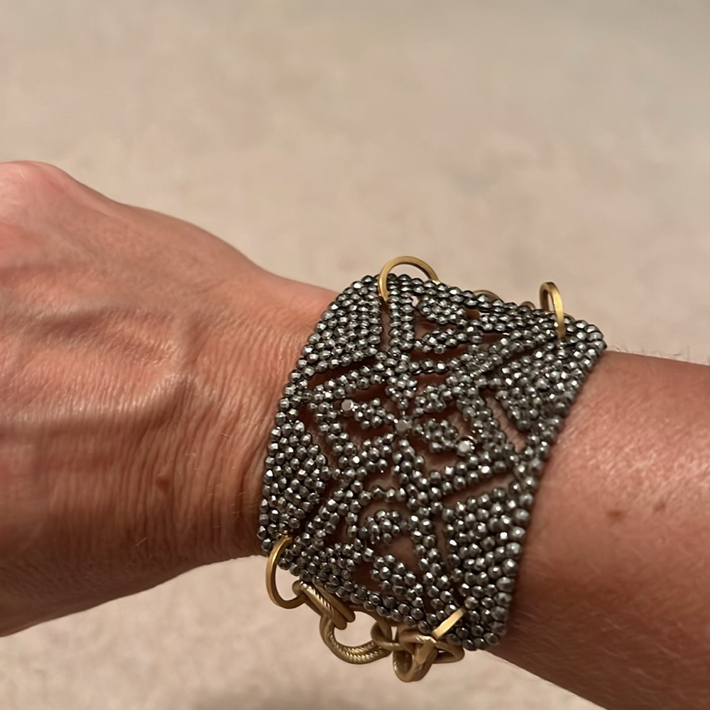 Handmade Gold and Silver Statement Bracelet